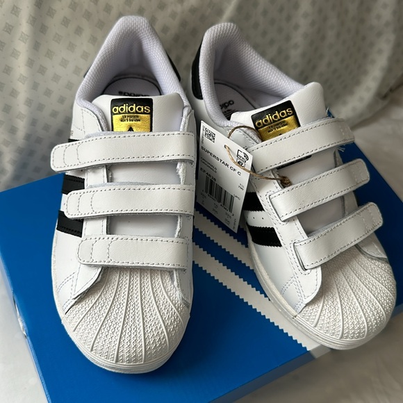 NEW Kids Youth Superstar Velcro Sneakers Shoes - Picture 12 of 16